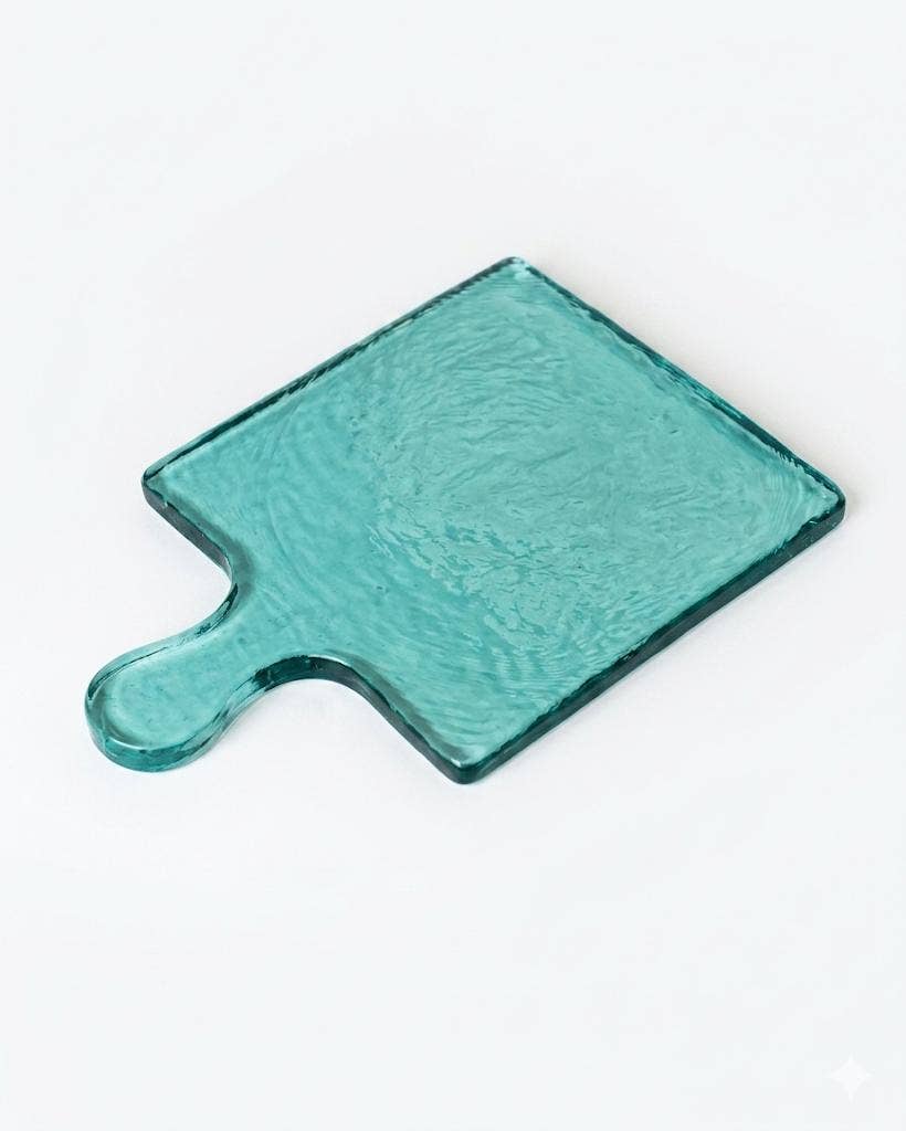 Handblown Hammered Glass Serving Board: Blush
