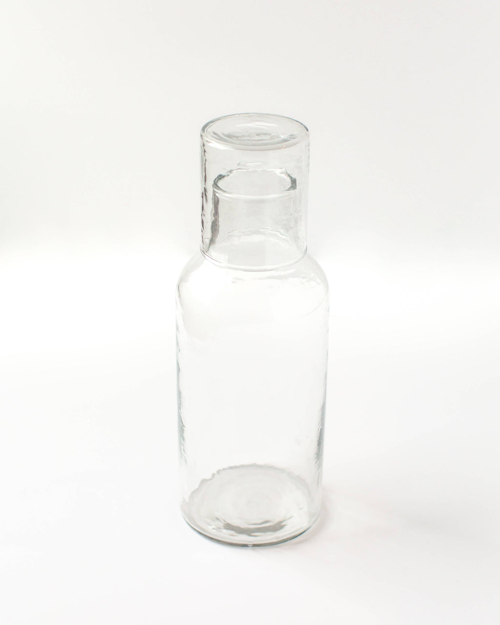 Handblown Hammered Glass Carafe: Clear