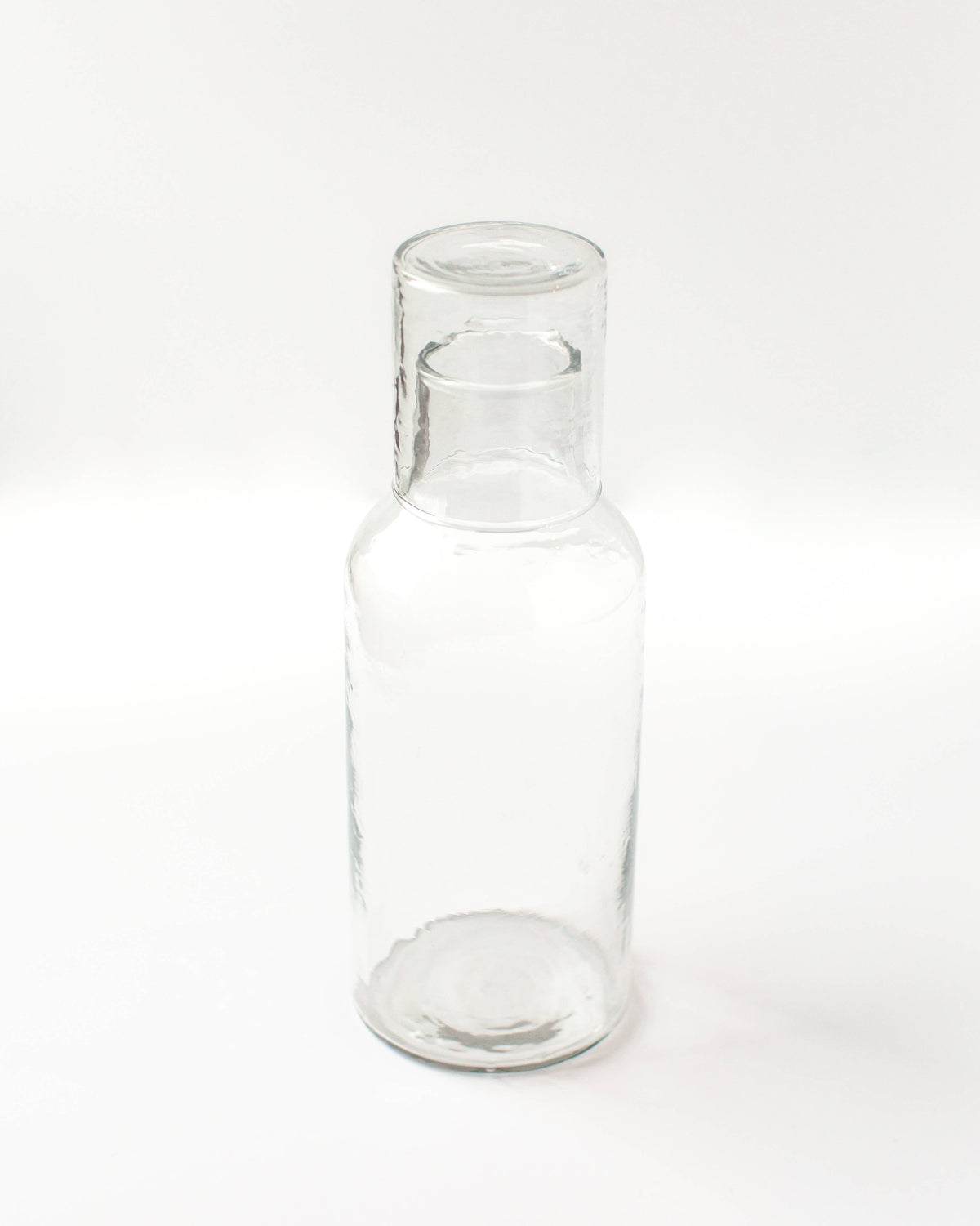 Handblown Hammered Glass Carafe: Clear