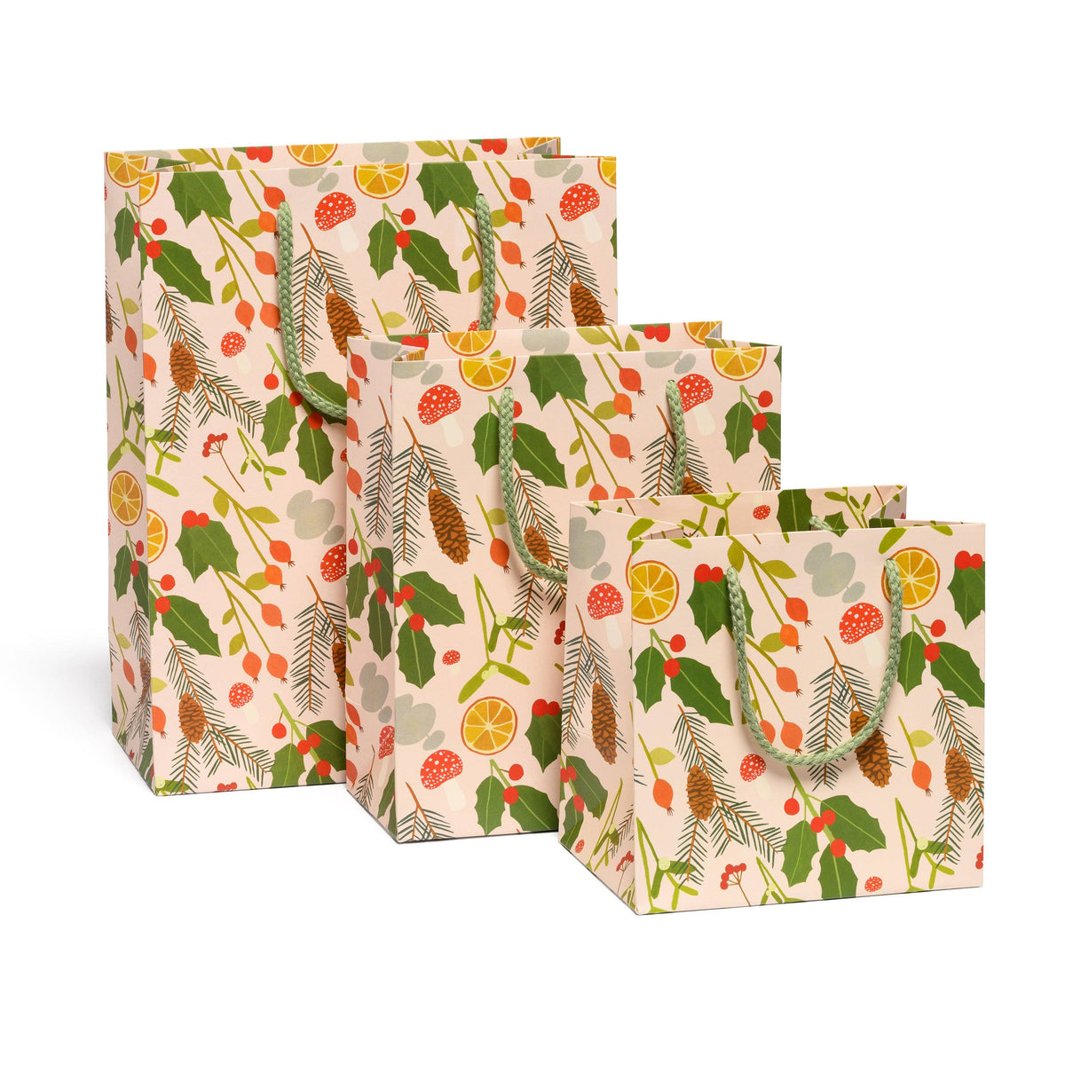 Holiday Greens gift bags: Medium