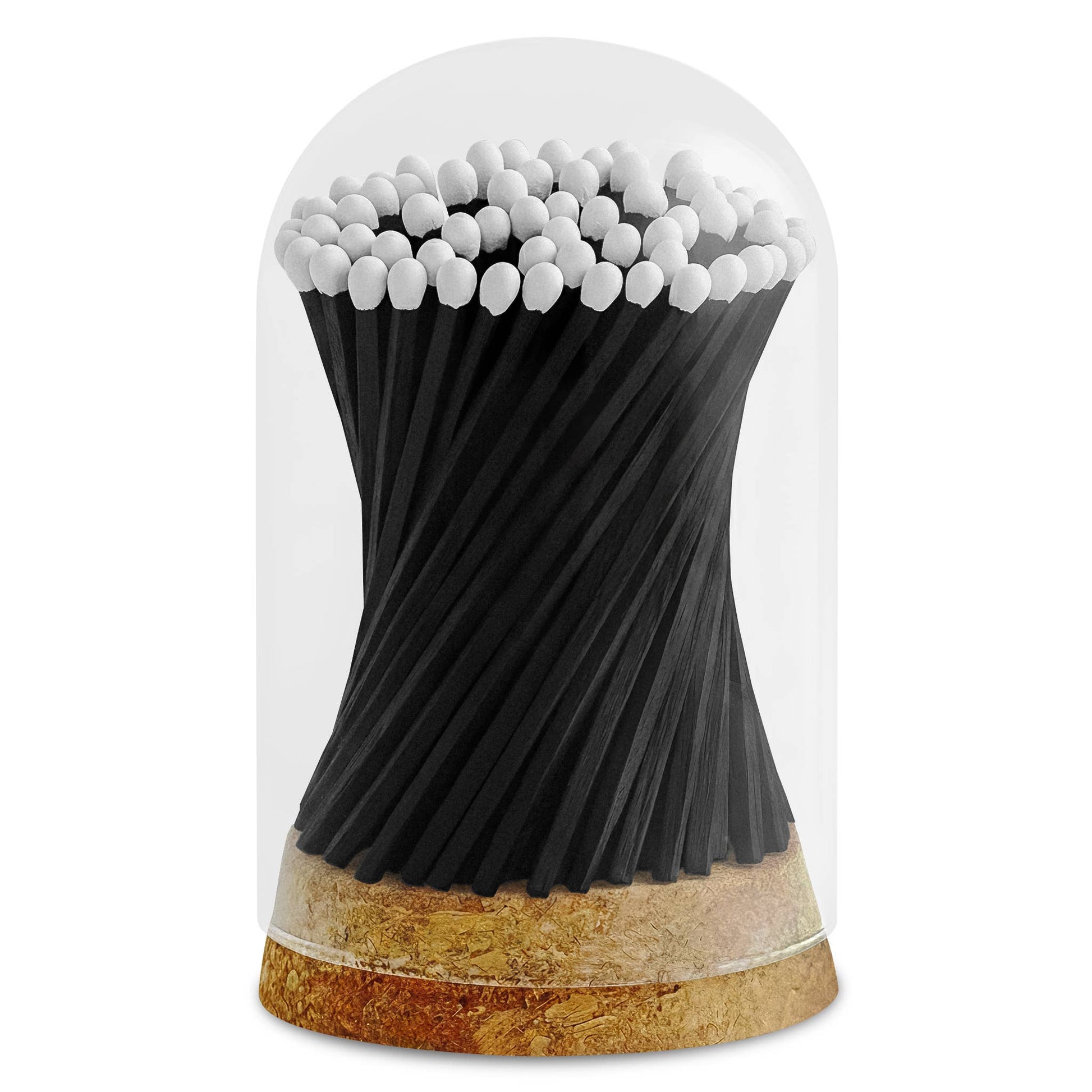 4" Matches in Premium Glass Cloche - Color of Your Choice: Cherry Red