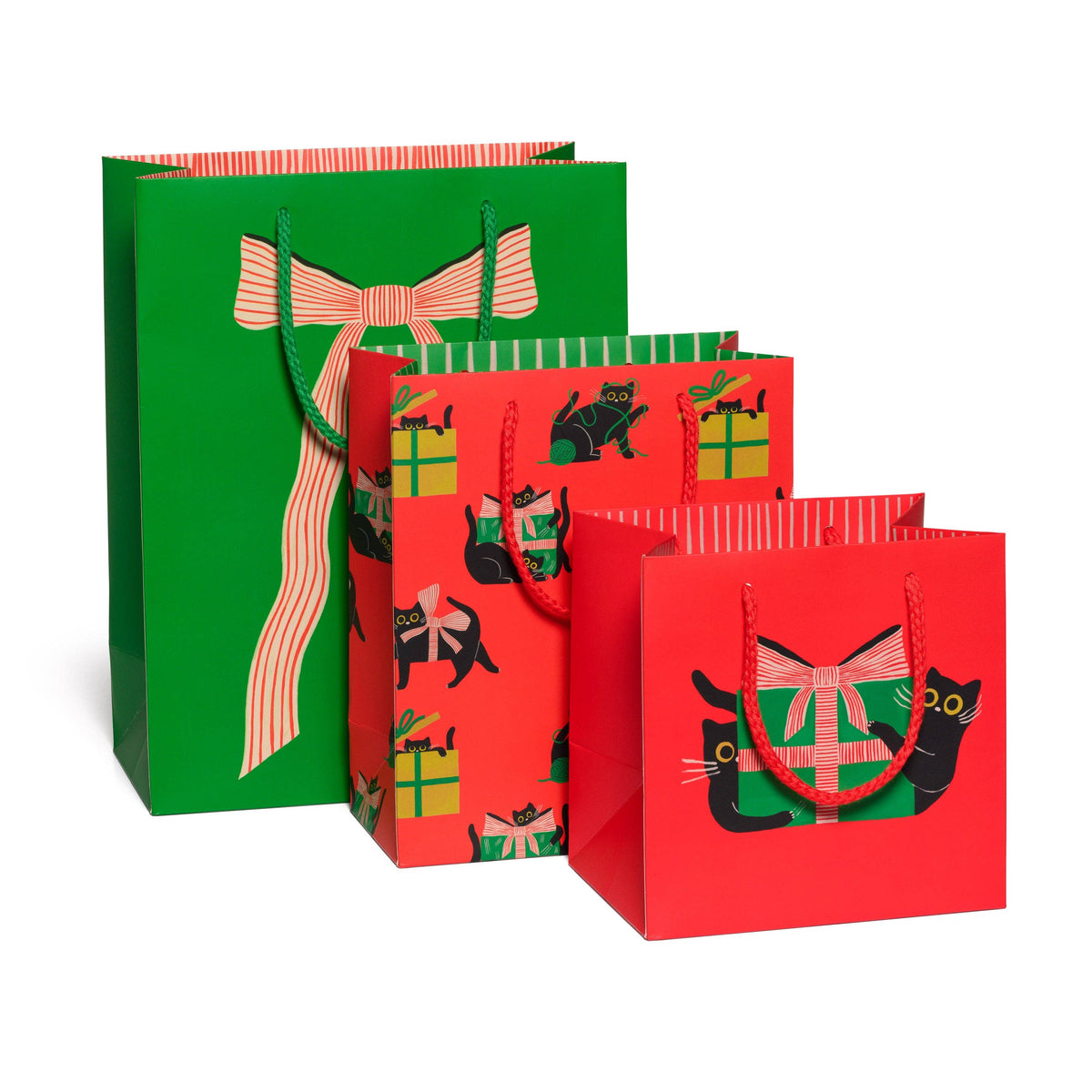 Holiday Black Cat gift bags: Large