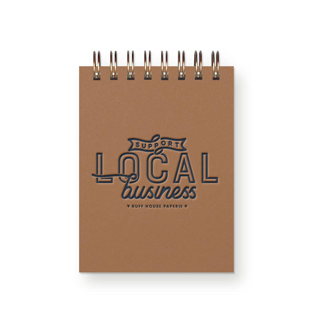 Custom Support Local Business Mini Jotter Notebook: Sunset Pink Cover