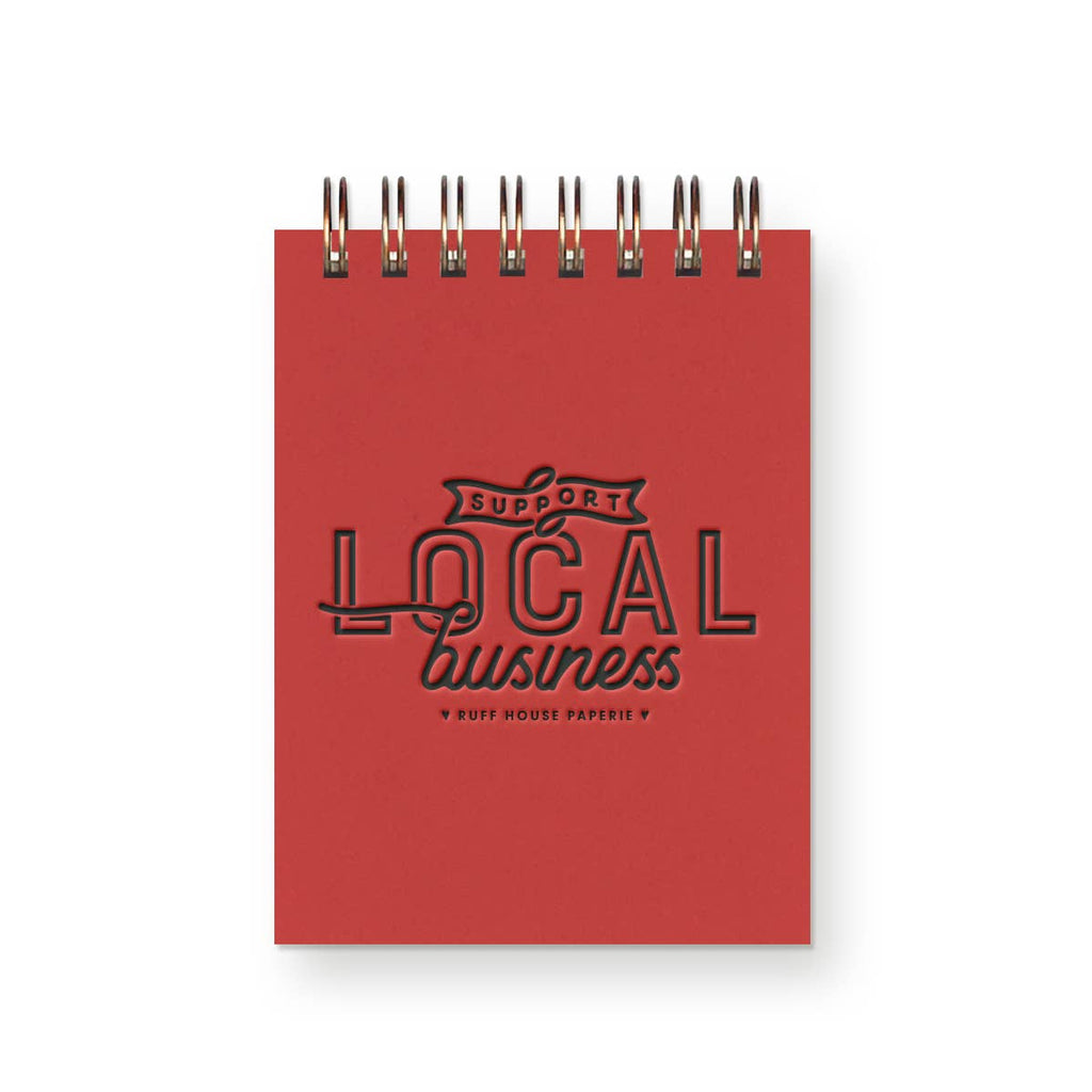 Custom Support Local Business Mini Jotter Notebook: Sunset Pink Cover