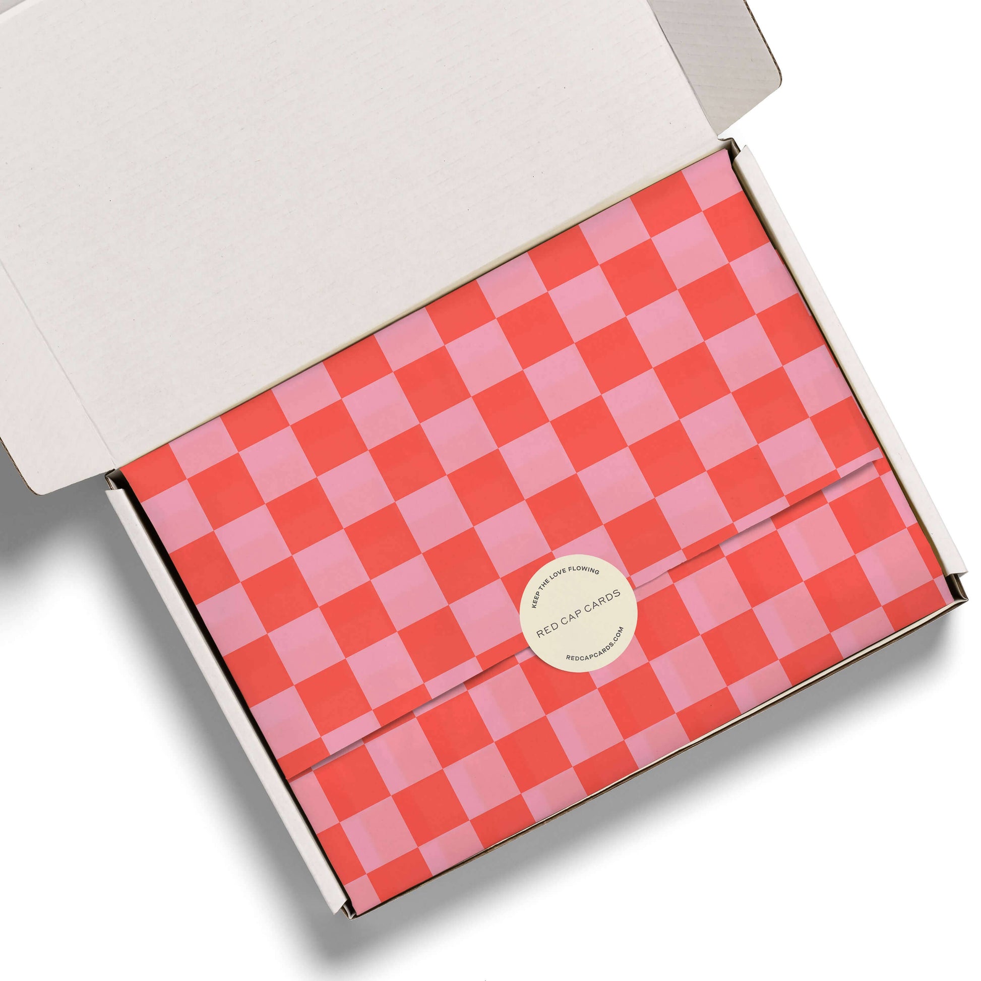 Red and Pink Checkers tissue paper: 5 Sheets