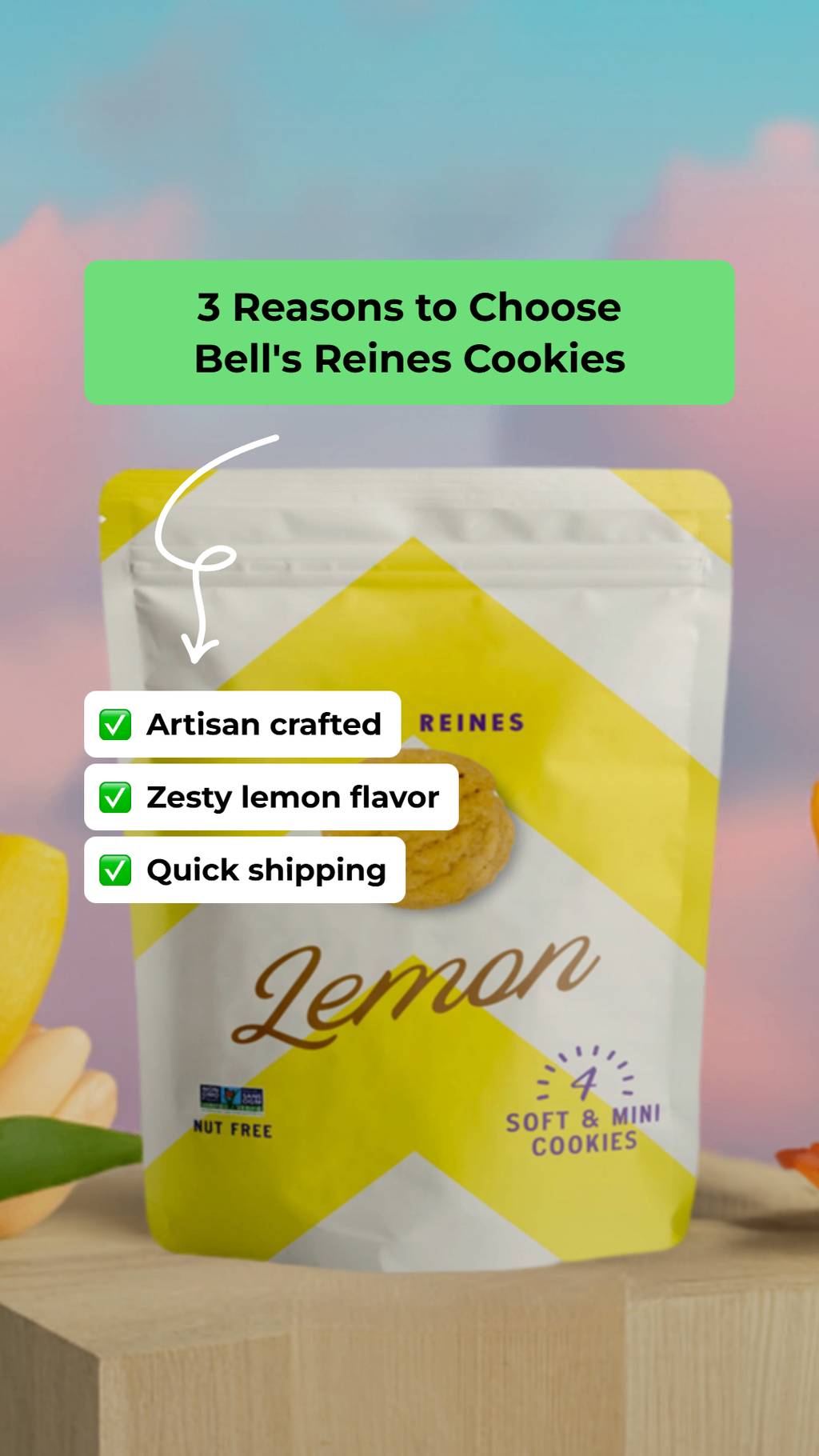 Artisanal Lemon Soft Gourmet Cookies – 4-Count Retail Pack