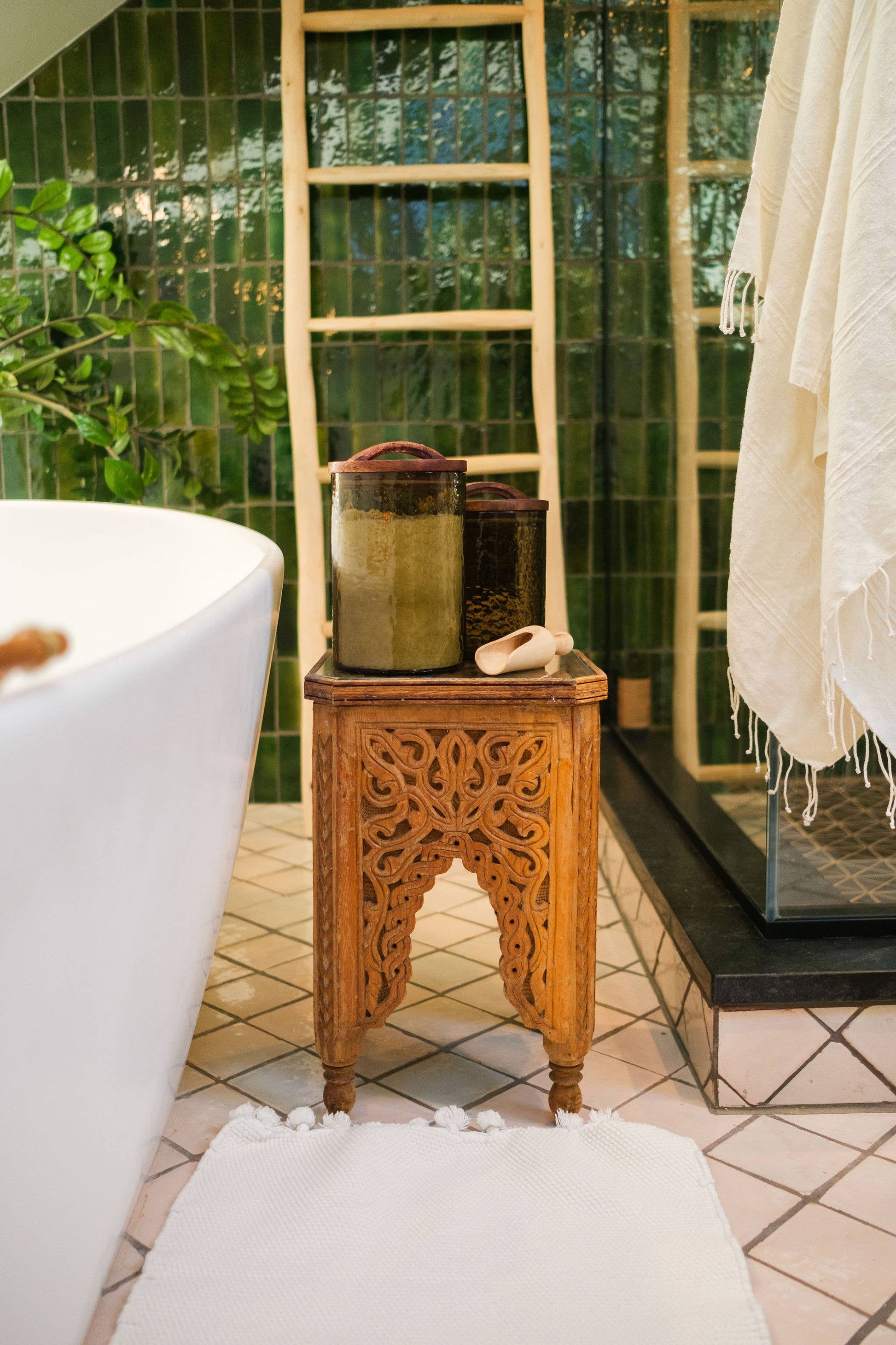 Handblown Hammered Glass Canisters: Blush / Medium