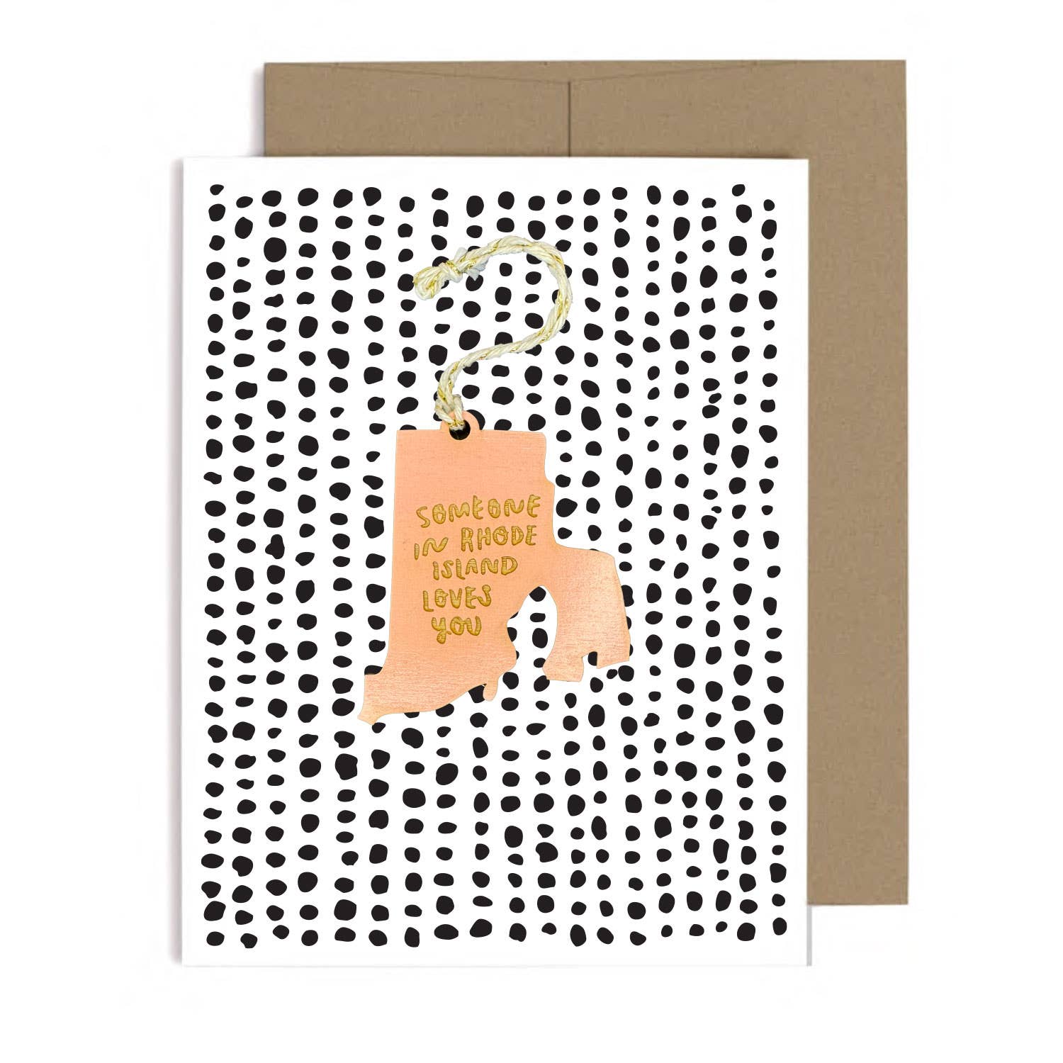 Someone in Rhode Island Loves You Ornament w/Card: Red