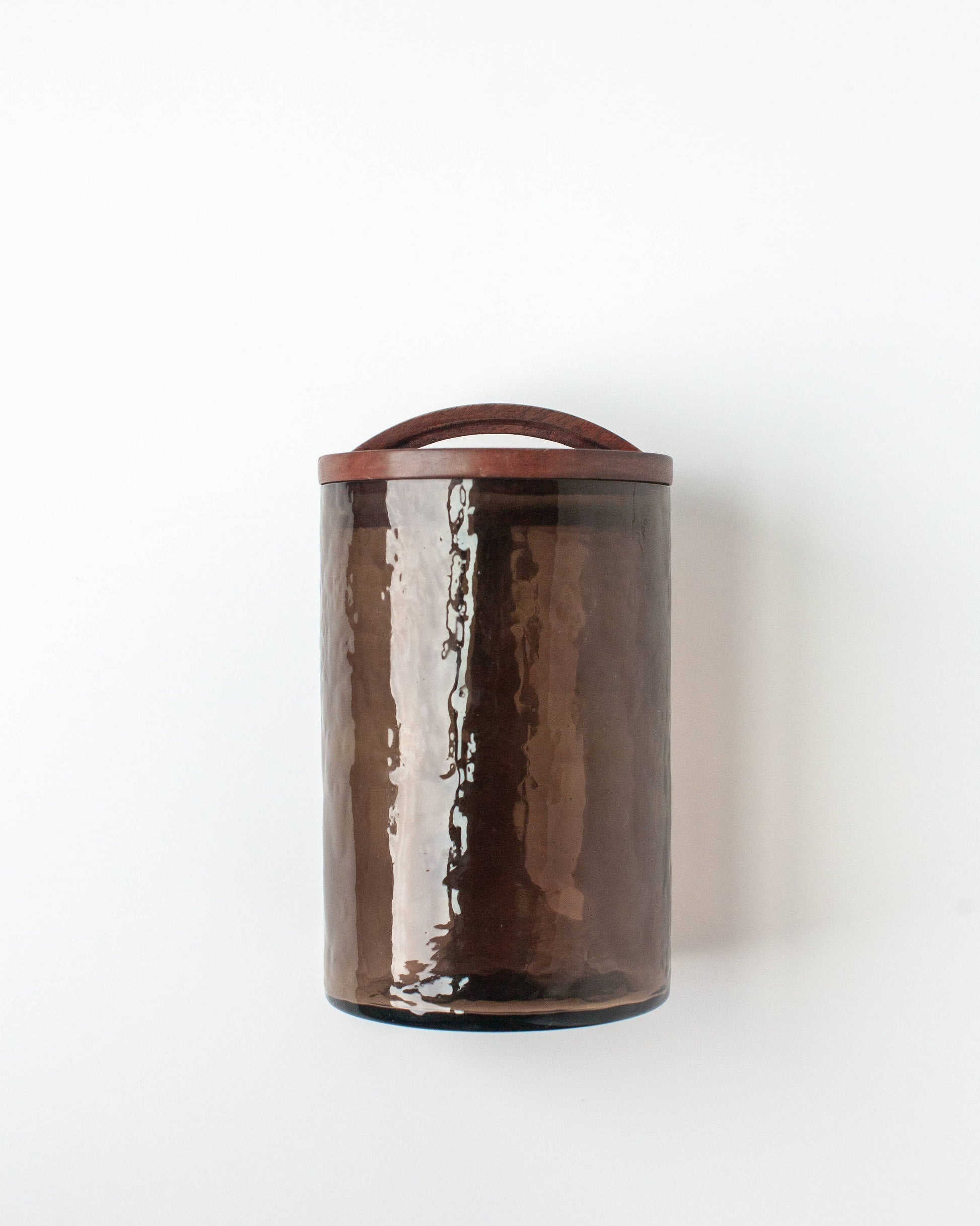 Handblown Hammered Glass Canisters: Blue / Small