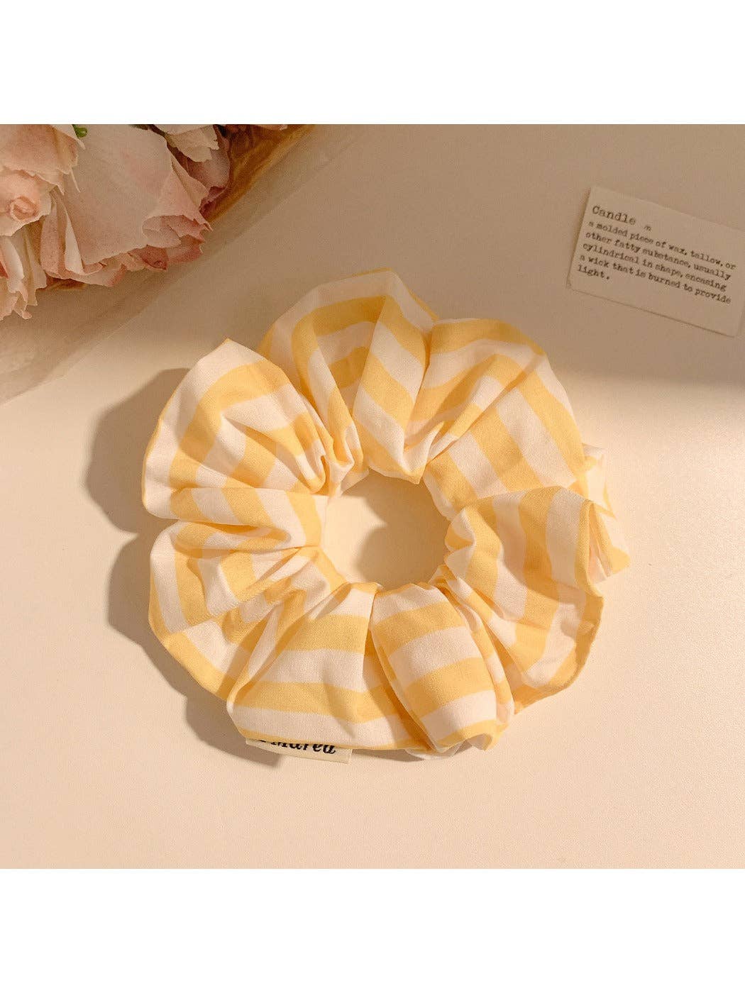 Gifty - Simple Yellow Striped Scrunchie: Yellow