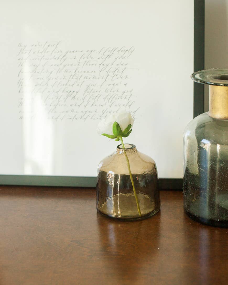 Bella Handblown Hammered Glass Bud Vase: Blush