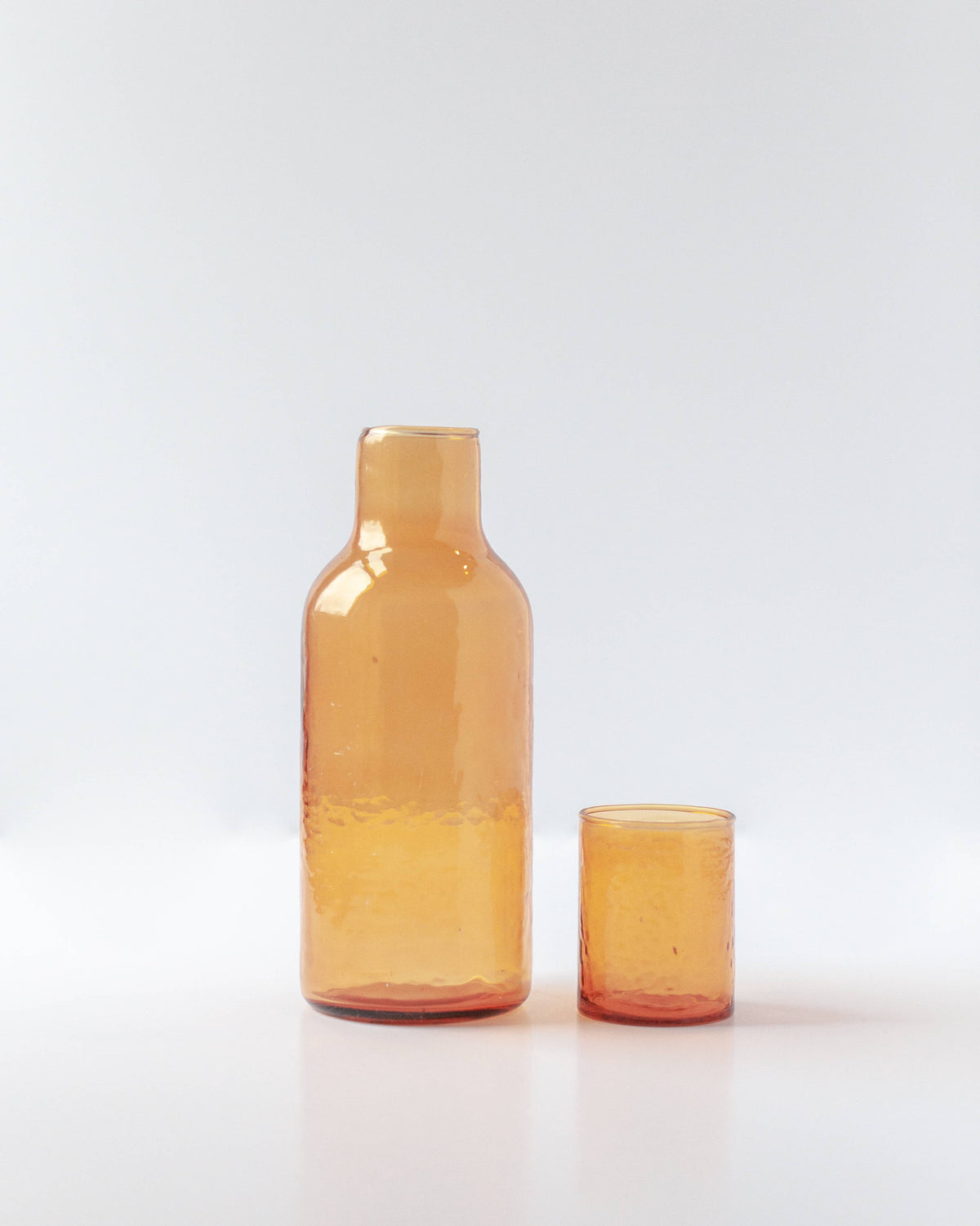 Handblown Hammered Glass Carafe: Clear