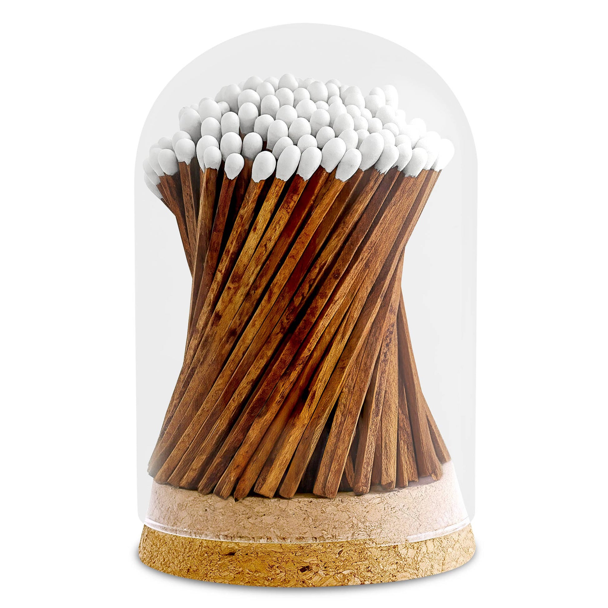 4" Matches in Premium Glass Cloche - Color of Your Choice: Hot Pink