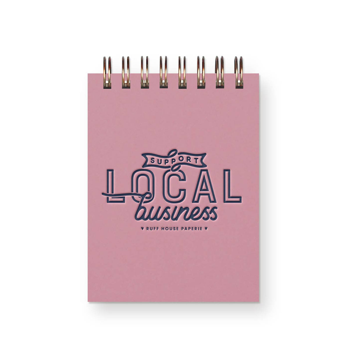 Custom Support Local Business Mini Jotter Notebook: Sunset Pink Cover