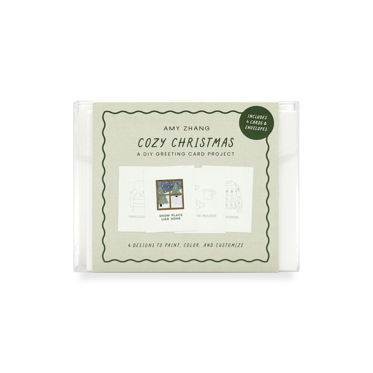 Cozy Christmas — DIY Coloring/Watercolor Greeting Cards