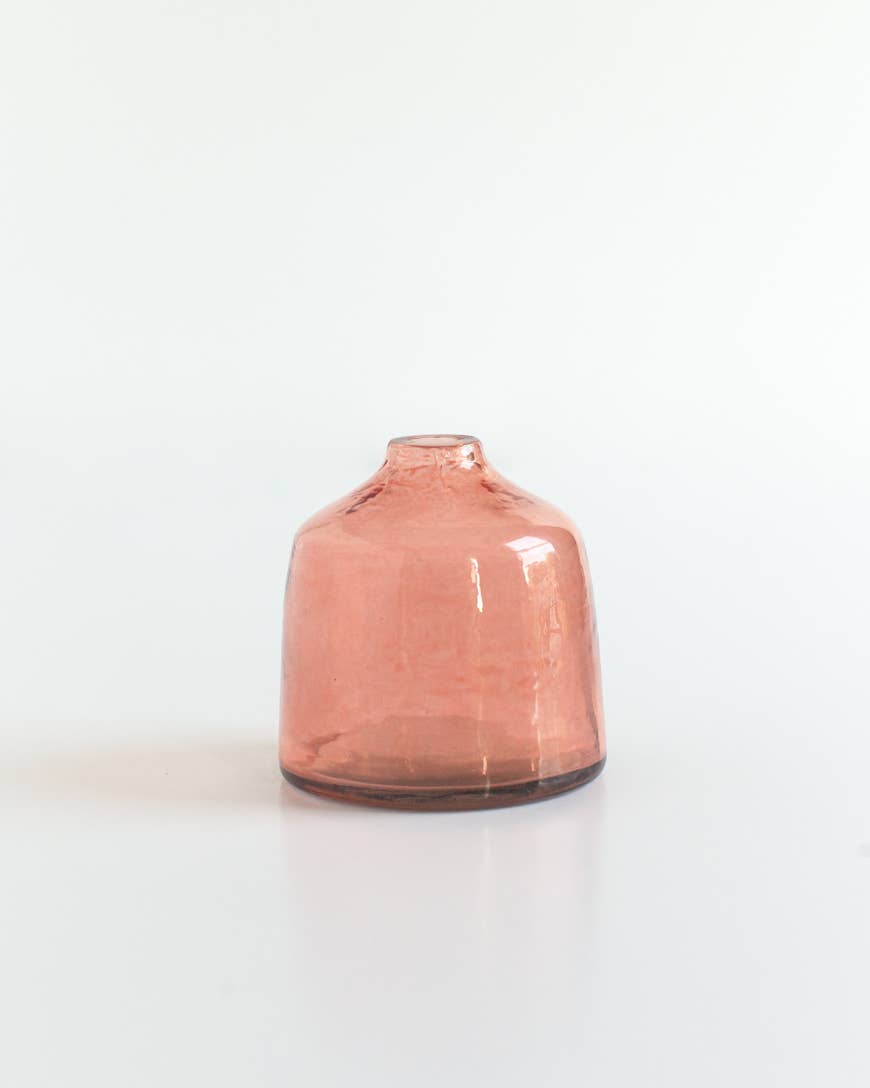 Bella Handblown Hammered Glass Bud Vase: Clear