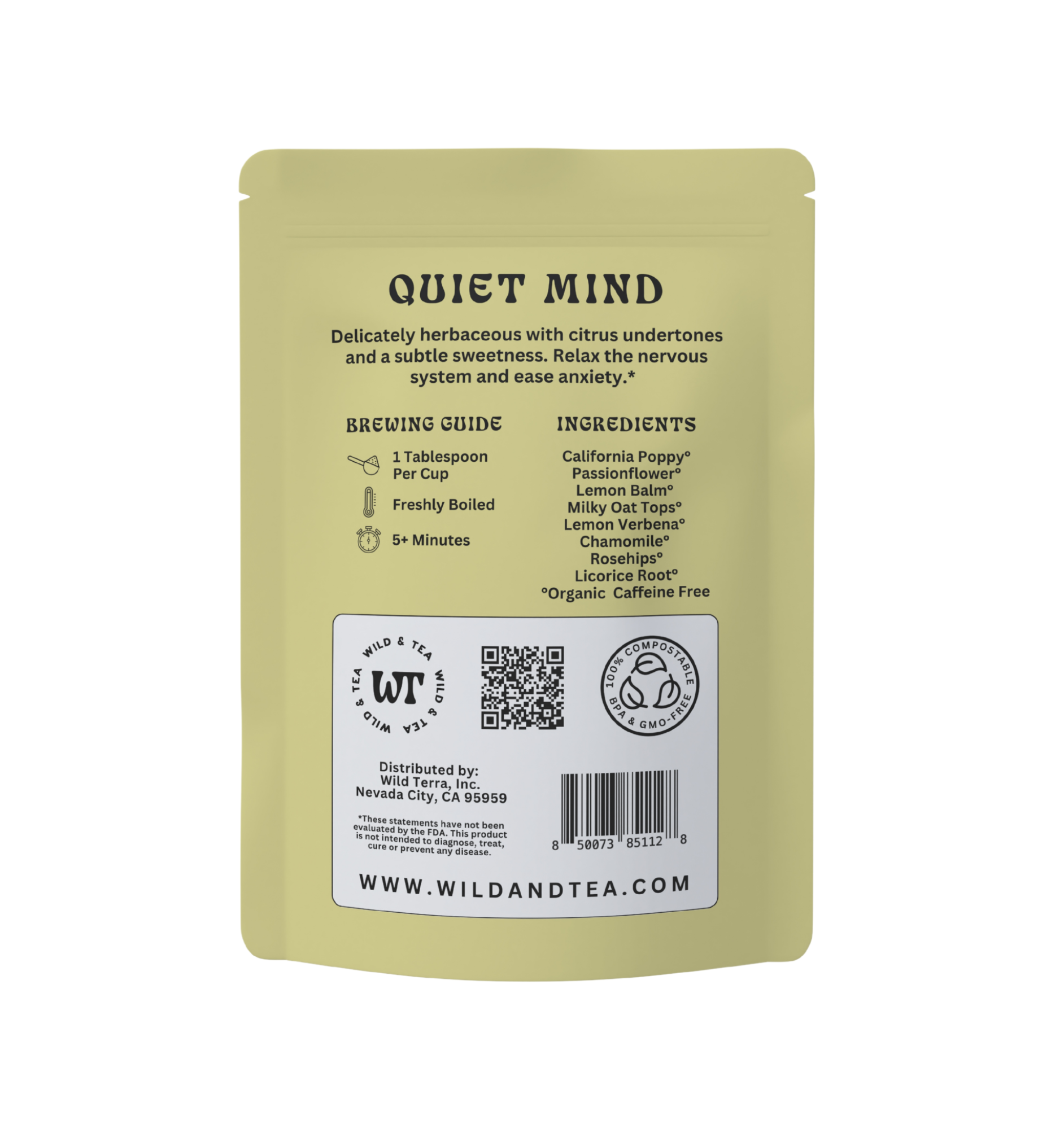 Quiet Mind Herbal Tea: 2oz