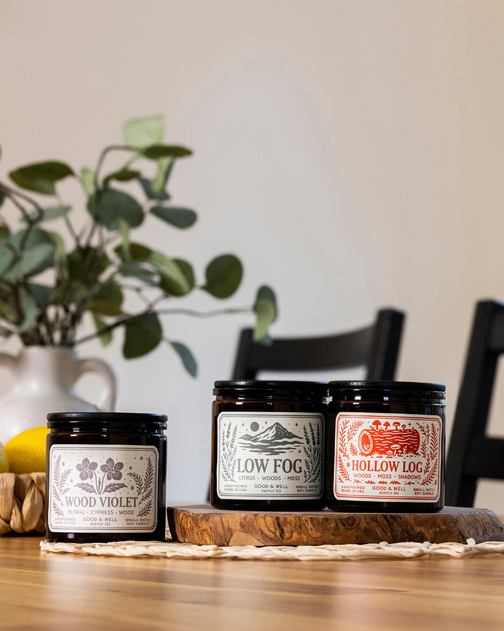 Wood Violet 9oz Soy Candle / Folk & Flame Spring
