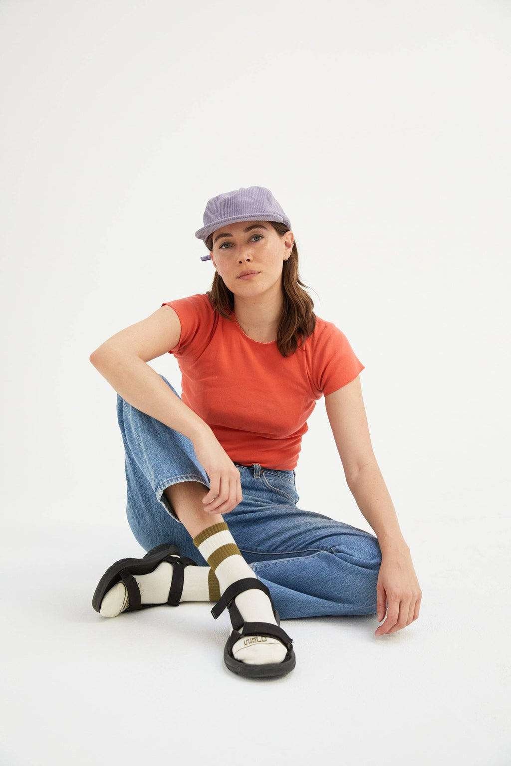 Womens Striped Quarter Socks: Cactus / Womens