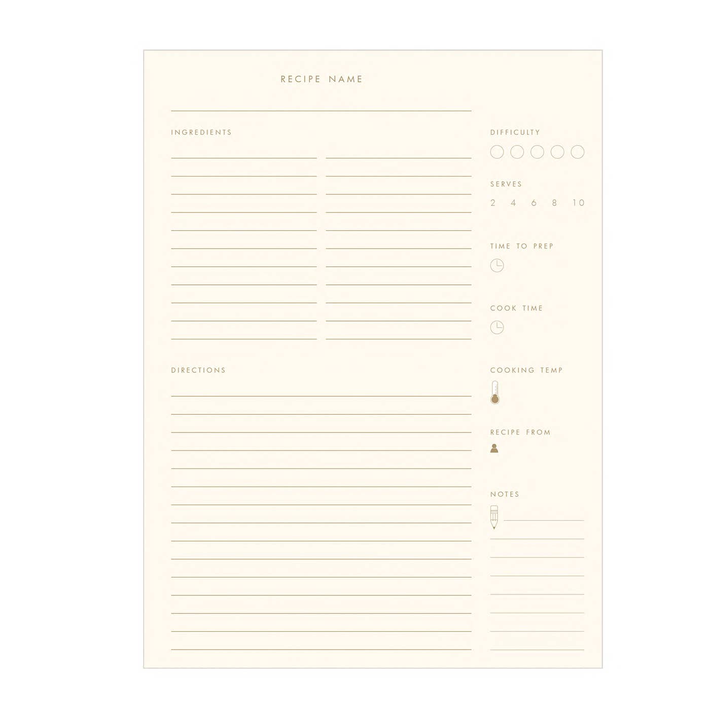 Gathered Recipes Recipe Book: Forest Green Cover | White Ink