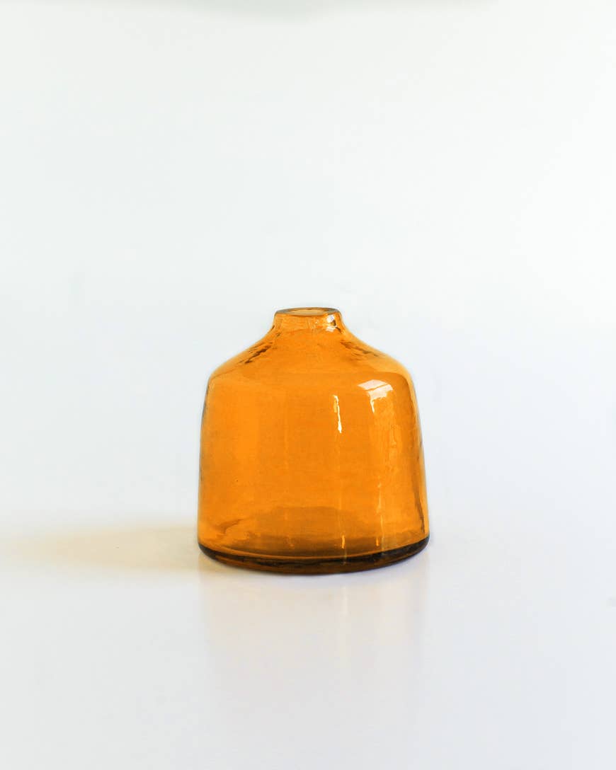 Bella Handblown Hammered Glass Bud Vase: Blush