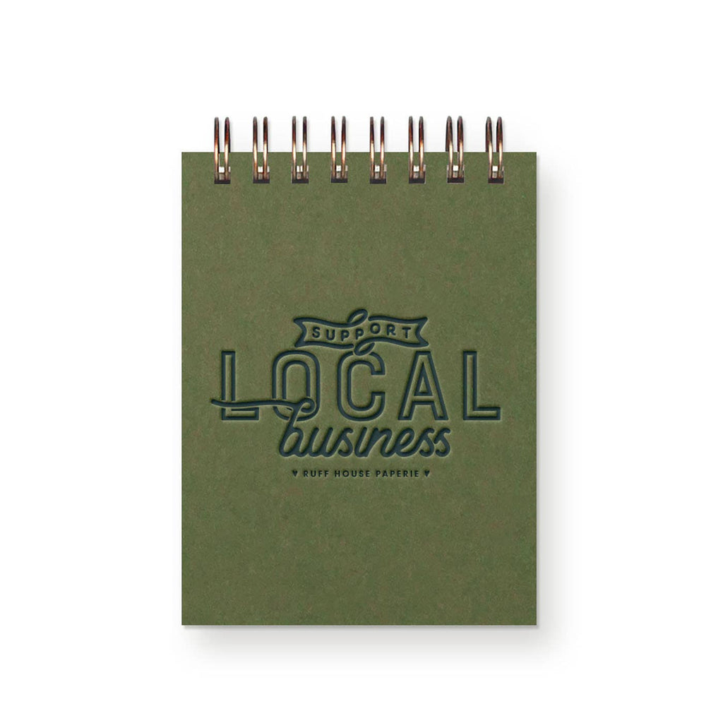 Custom Support Local Business Mini Jotter Notebook: Sunset Pink Cover