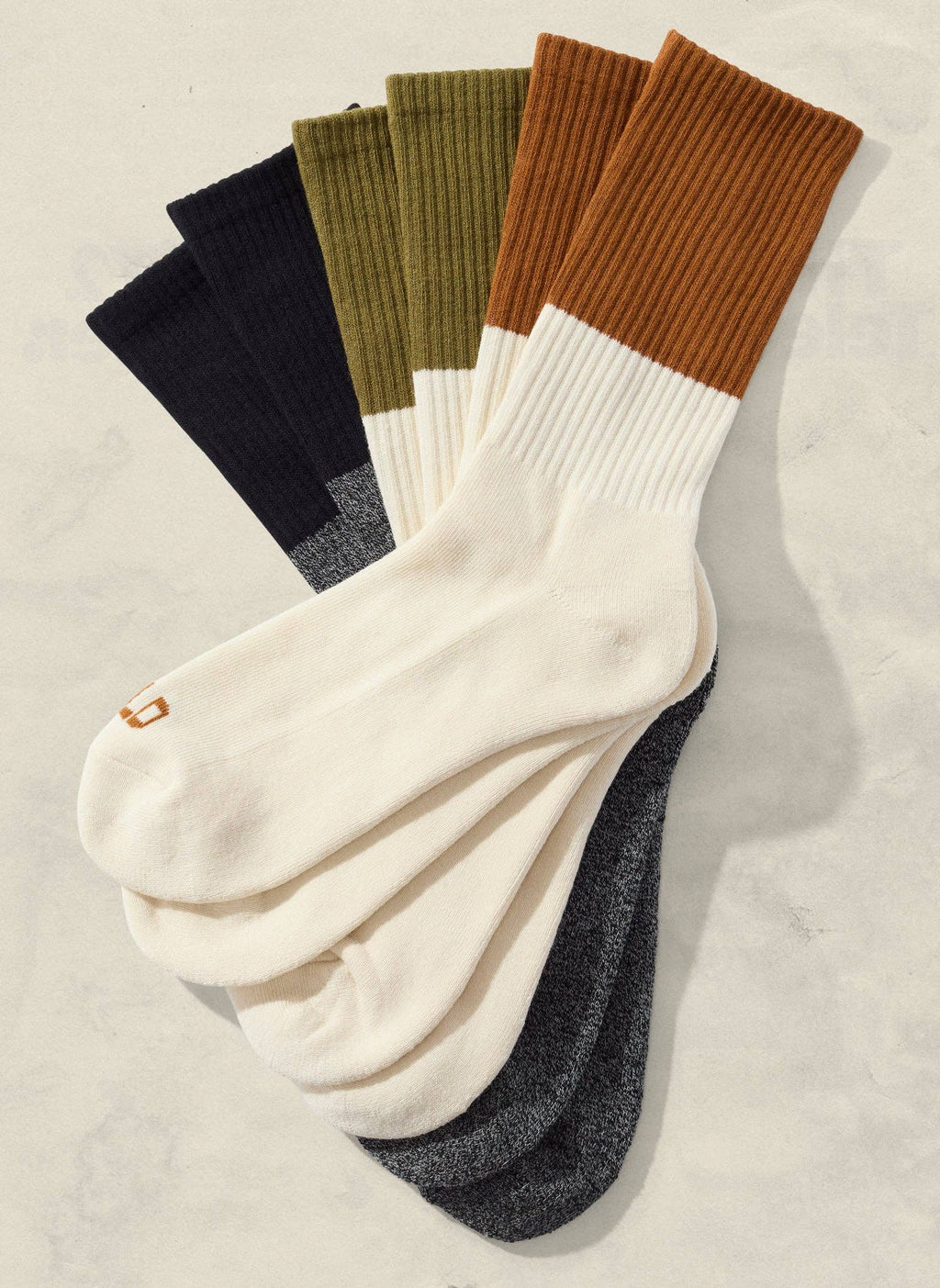 Color Block Crew Socks: Cactus