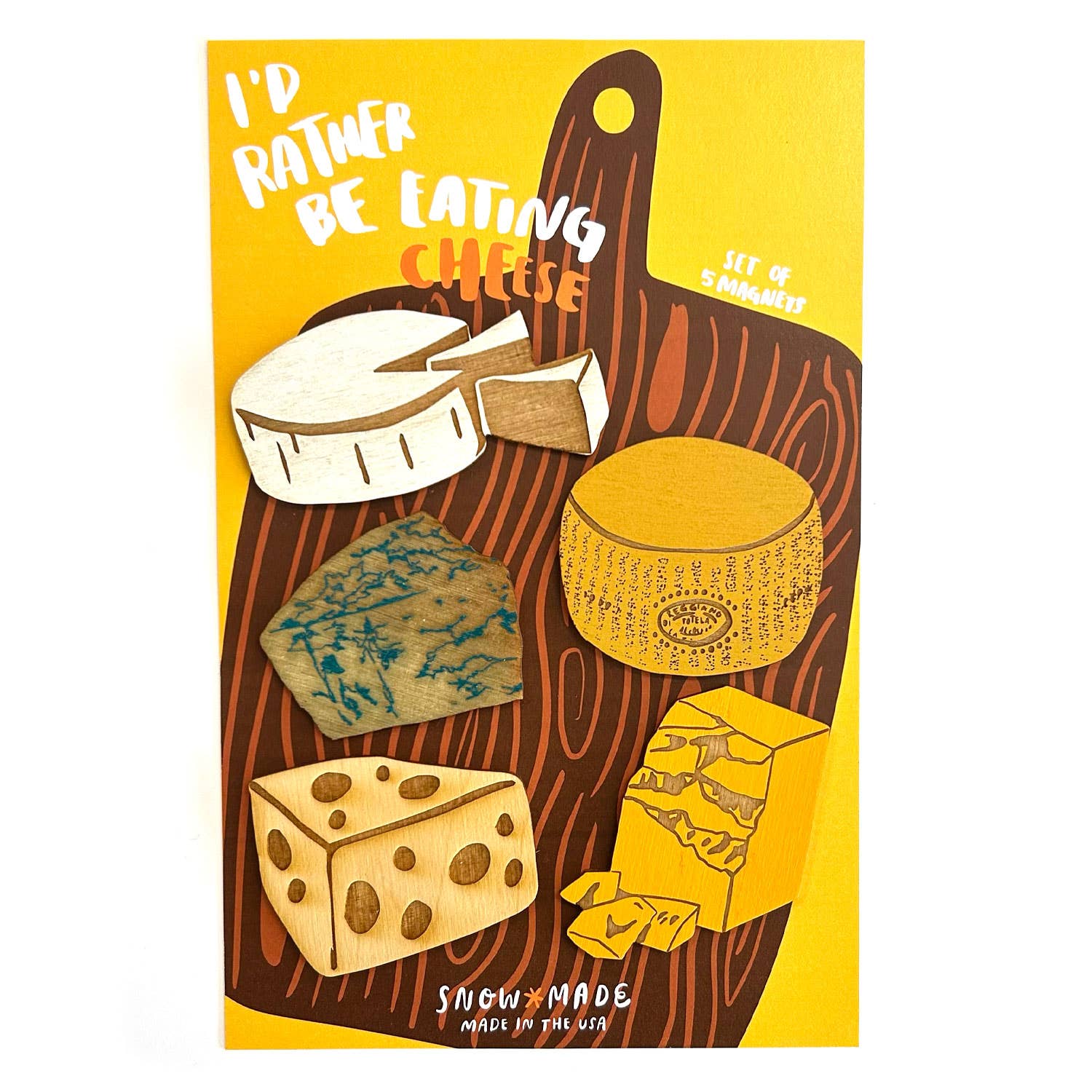 I'd Rather be Eating Cheese - Set of 5 Magnets: Various