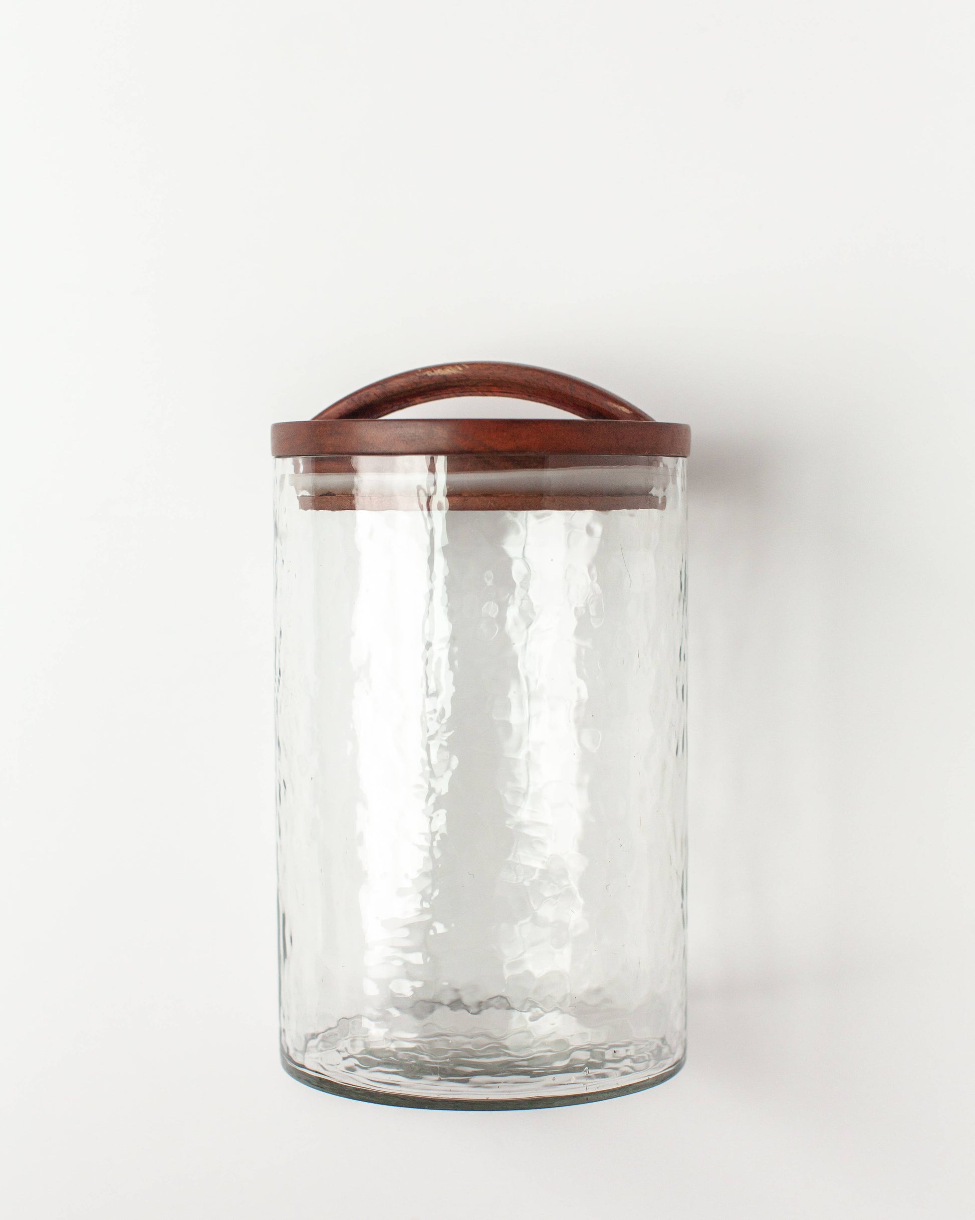 Handblown Hammered Glass Canisters: Blue / Small