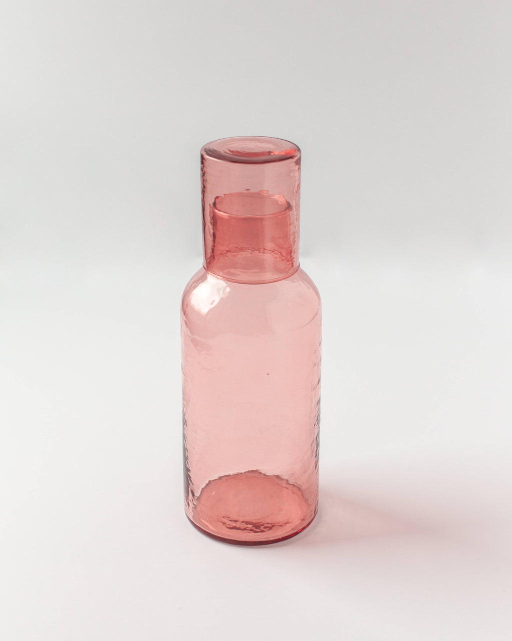 Handblown Hammered Glass Carafe: Clear