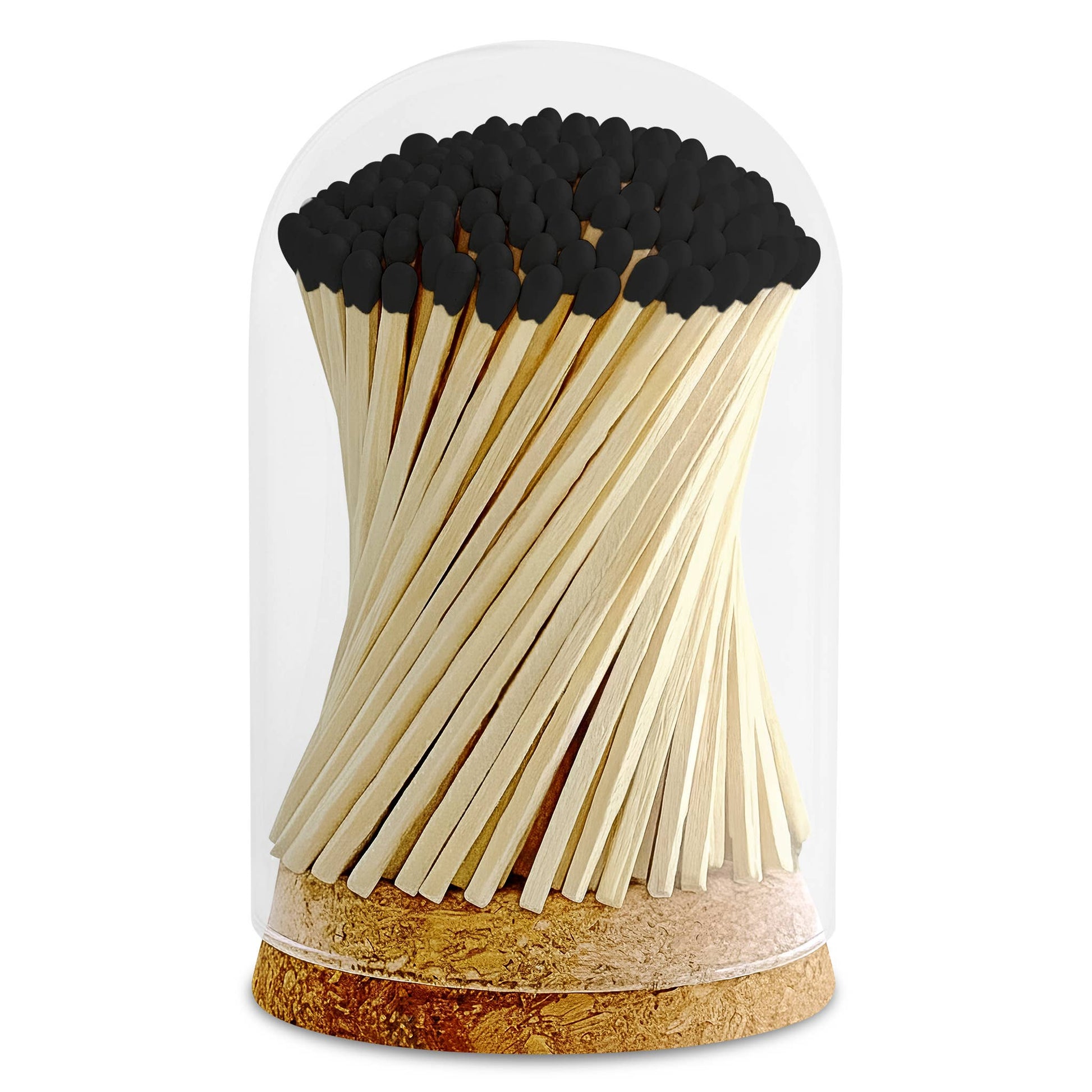 4" Matches in Premium Glass Cloche - Color of Your Choice: Cherry Red