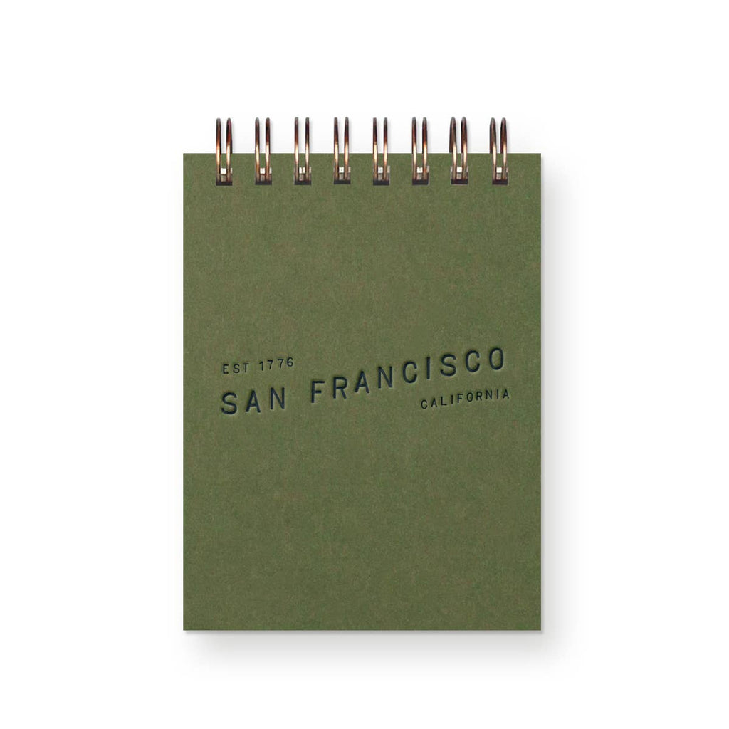 Custom City Wave Mini Jotter Notebook: Chartreuse Cover : Deep Blue Ink