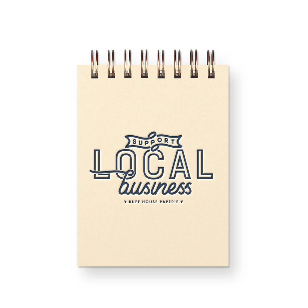 Custom Support Local Business Mini Jotter Notebook: Sunset Pink Cover