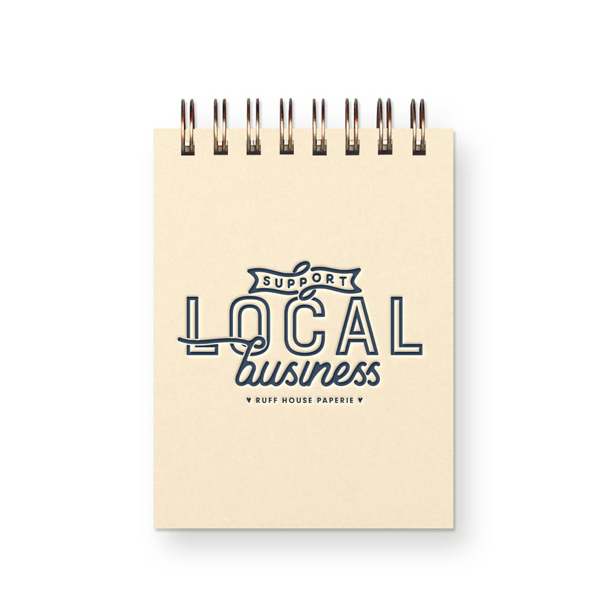 Custom Support Local Business Mini Jotter Notebook: Sunset Pink Cover