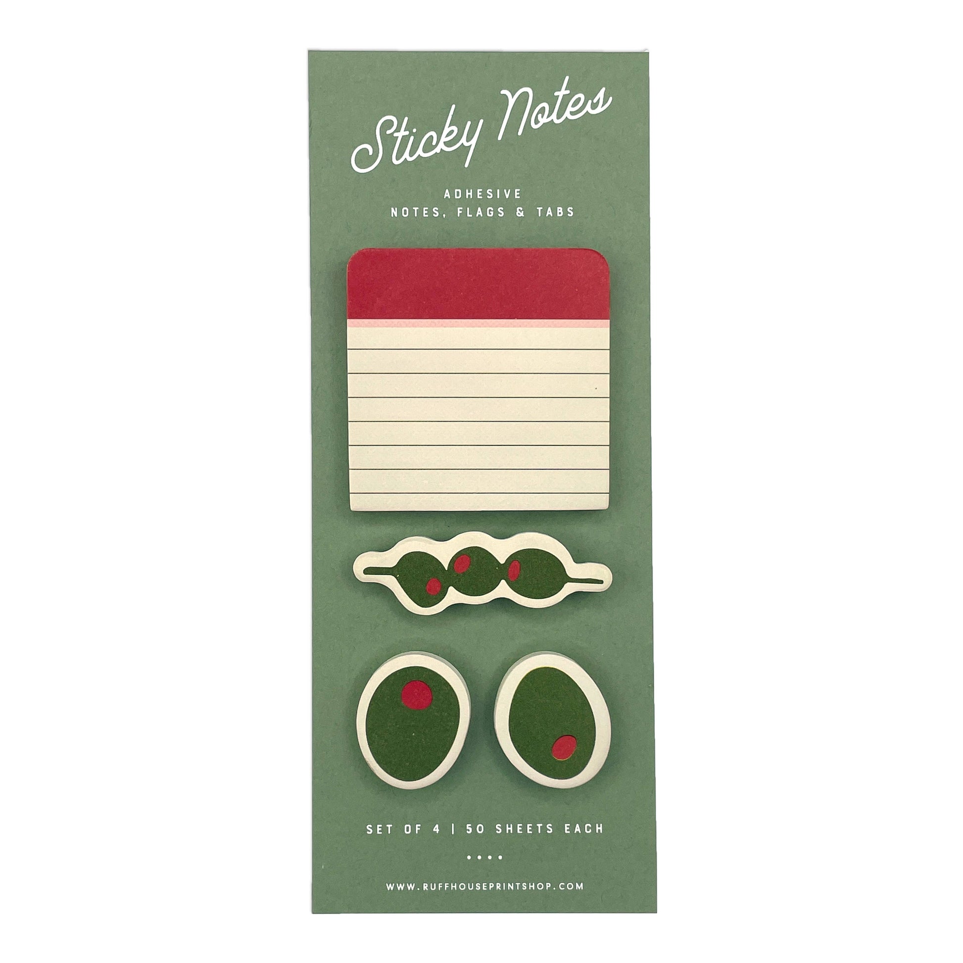 Olive Sticky Note Set : Page Flags and Tabs