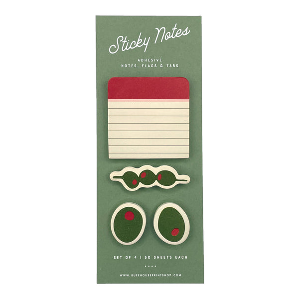 Olive Sticky Note Set : Page Flags and Tabs