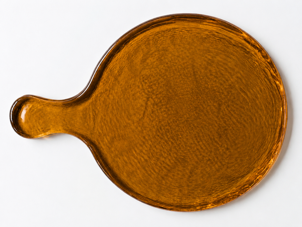 Hammered Glass Round Serving Board: Green