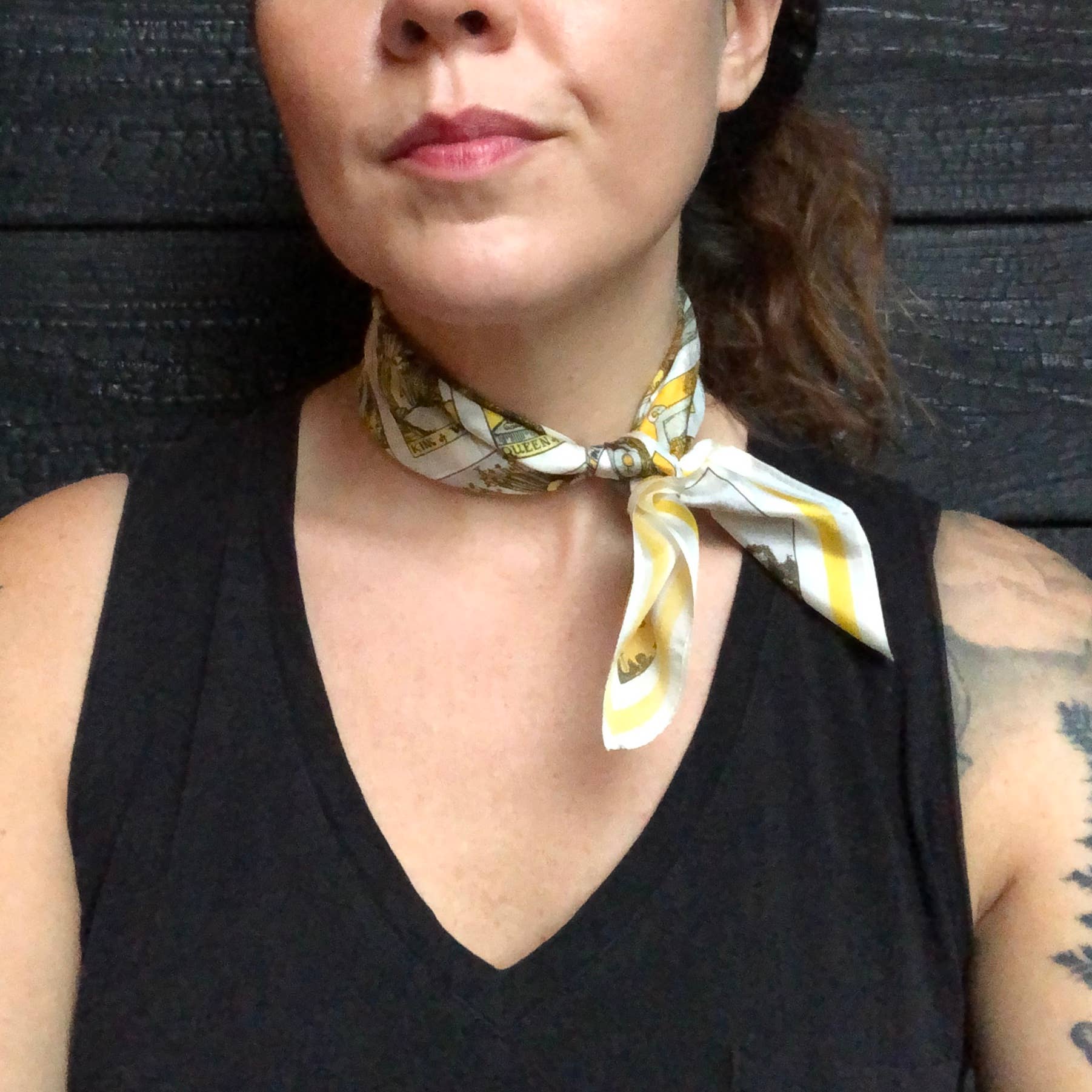 100% Silk Scarf Tarot Card Bandana Tapestry: 17"x17"