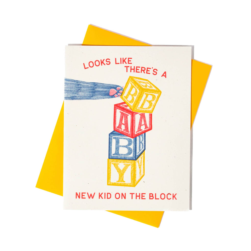 New Kid on the Block - Risograph Baby Card