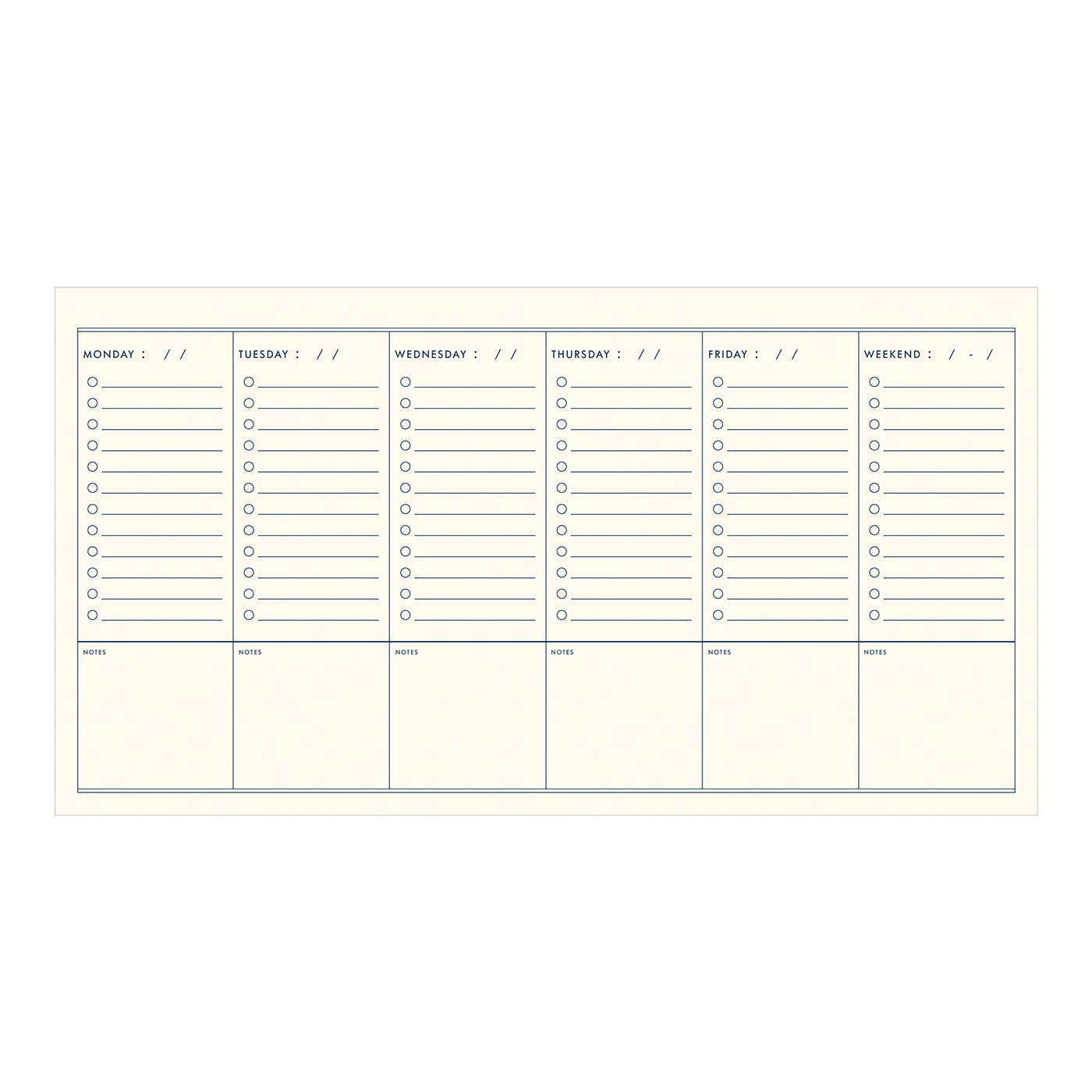 Standard Checklist Undated Weekly Planner: Chartreuse Cover | White Ink