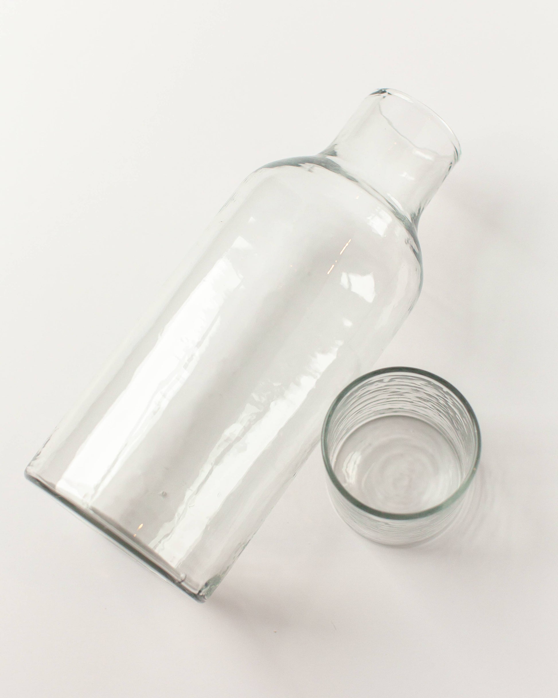 Handblown Hammered Glass Carafe: Blush