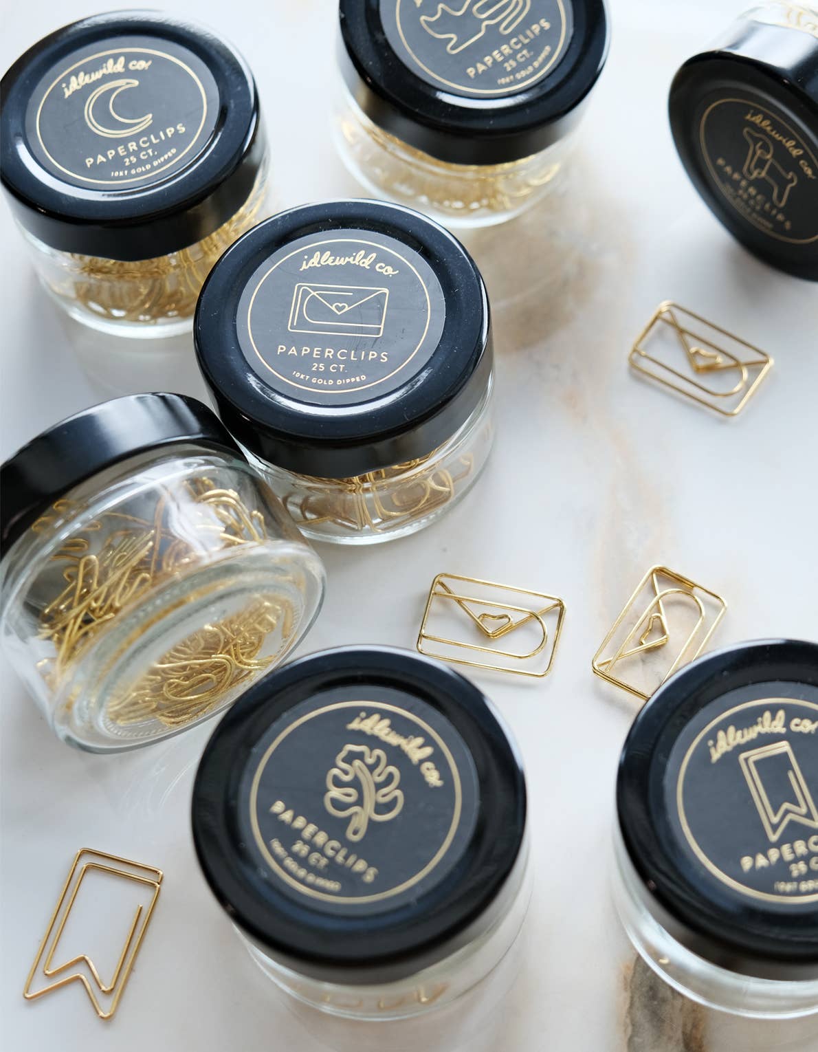Gold Plated Paper Clips (Jar of 25) | Love Letter