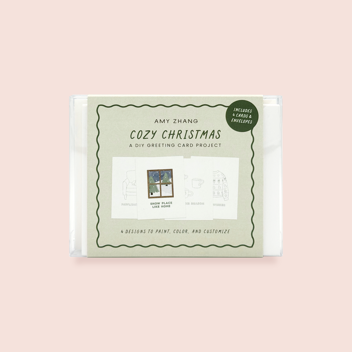 Cozy Christmas — DIY Coloring/Watercolor Greeting Cards