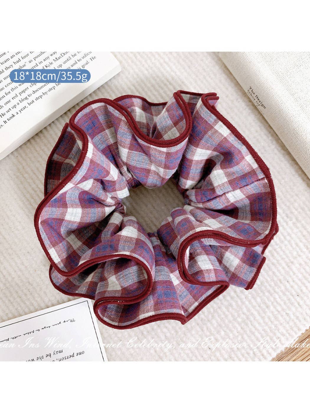 Gifty - Gingham Scrunchie Hair Ties: Red