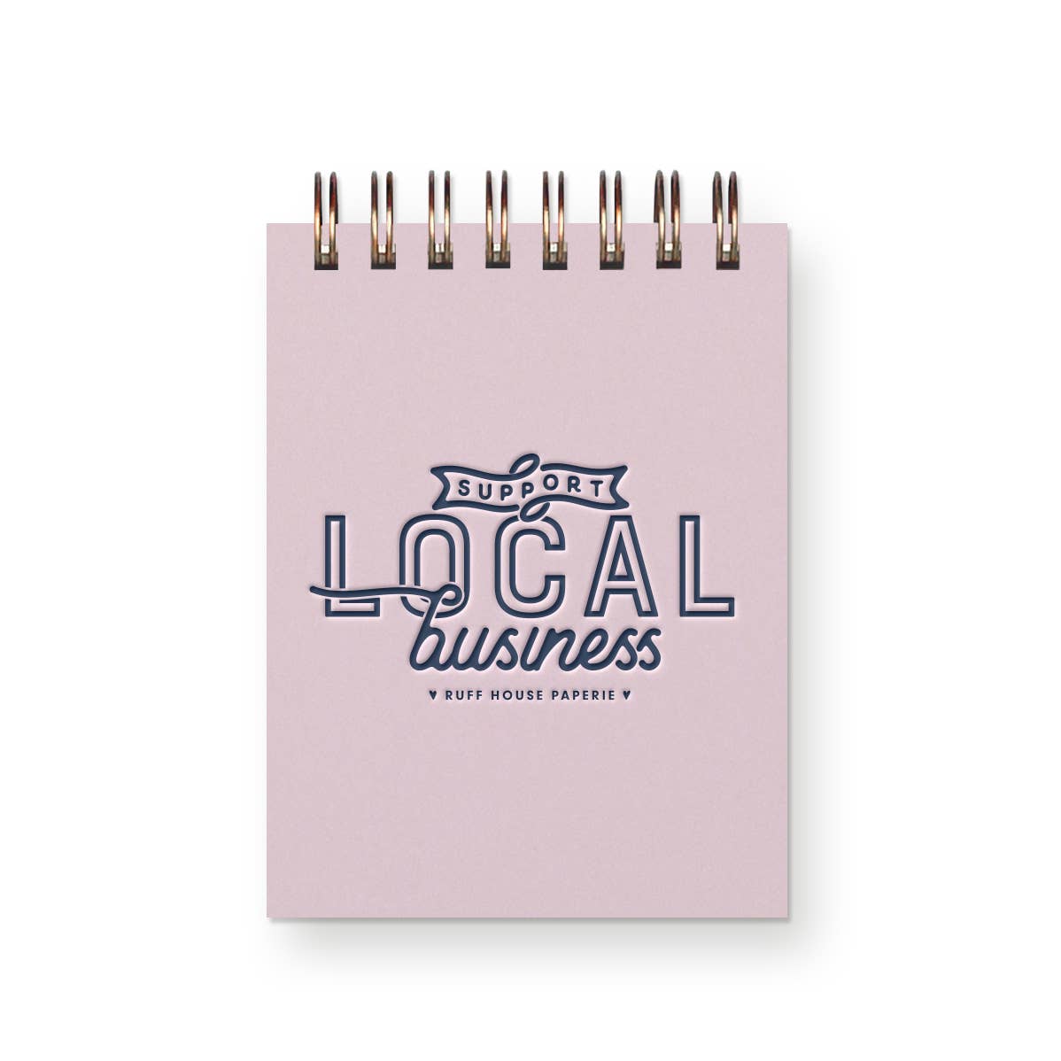 Custom Support Local Business Mini Jotter Notebook: Sunset Pink Cover