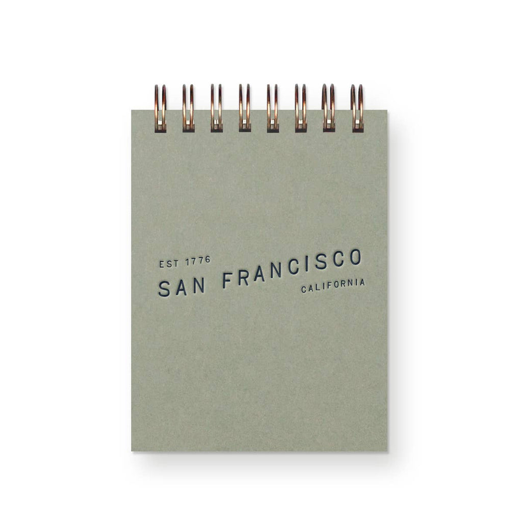 Custom City Wave Mini Jotter Notebook: Chartreuse Cover : Deep Blue Ink