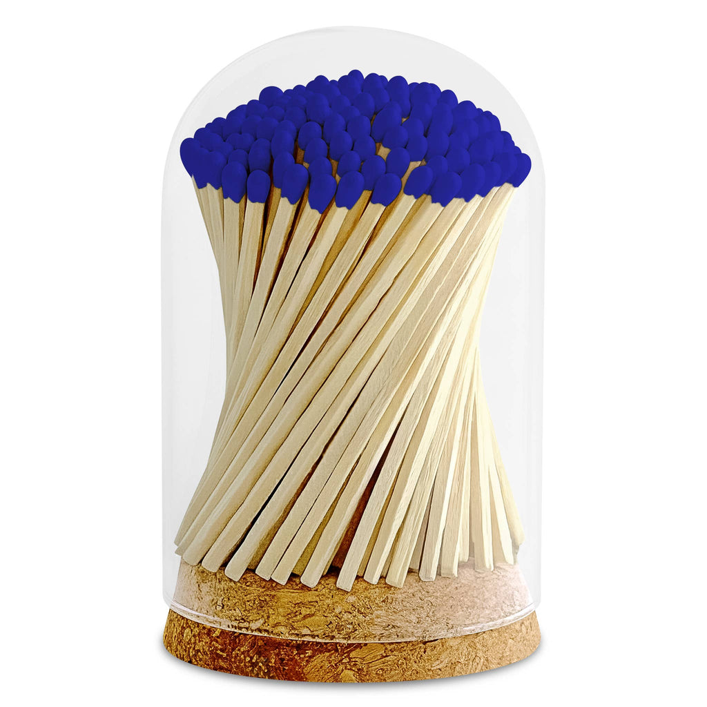 4" Matches in Premium Glass Cloche - Color of Your Choice: Rainbow