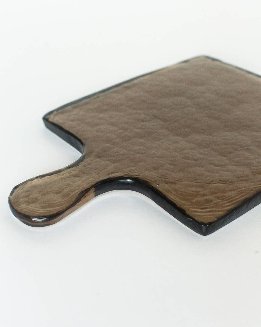 Handblown Hammered Glass Serving Board: Blush