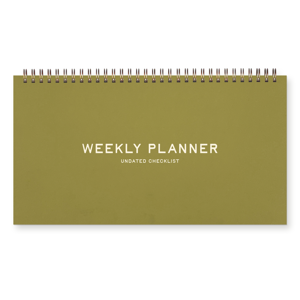 Standard Checklist Undated Weekly Planner: Chartreuse Cover | White Ink