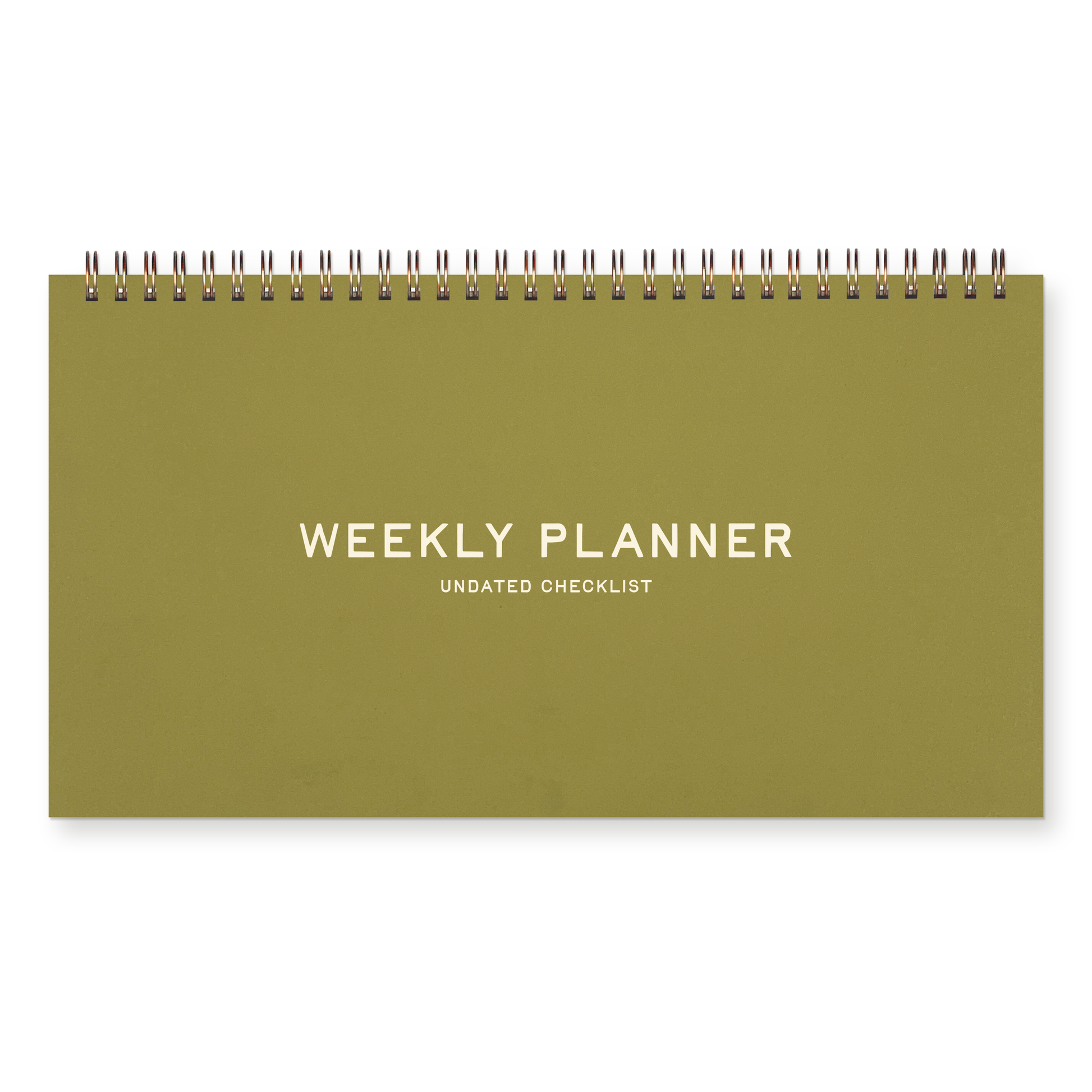 Standard Checklist Undated Weekly Planner: Chartreuse Cover | White Ink
